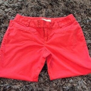 Loft Riviera Cropped Pant size 2p Peach/ Salmon color.